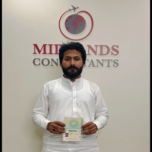 Abdul Waqar UK student visa approved with Midlands Consultants