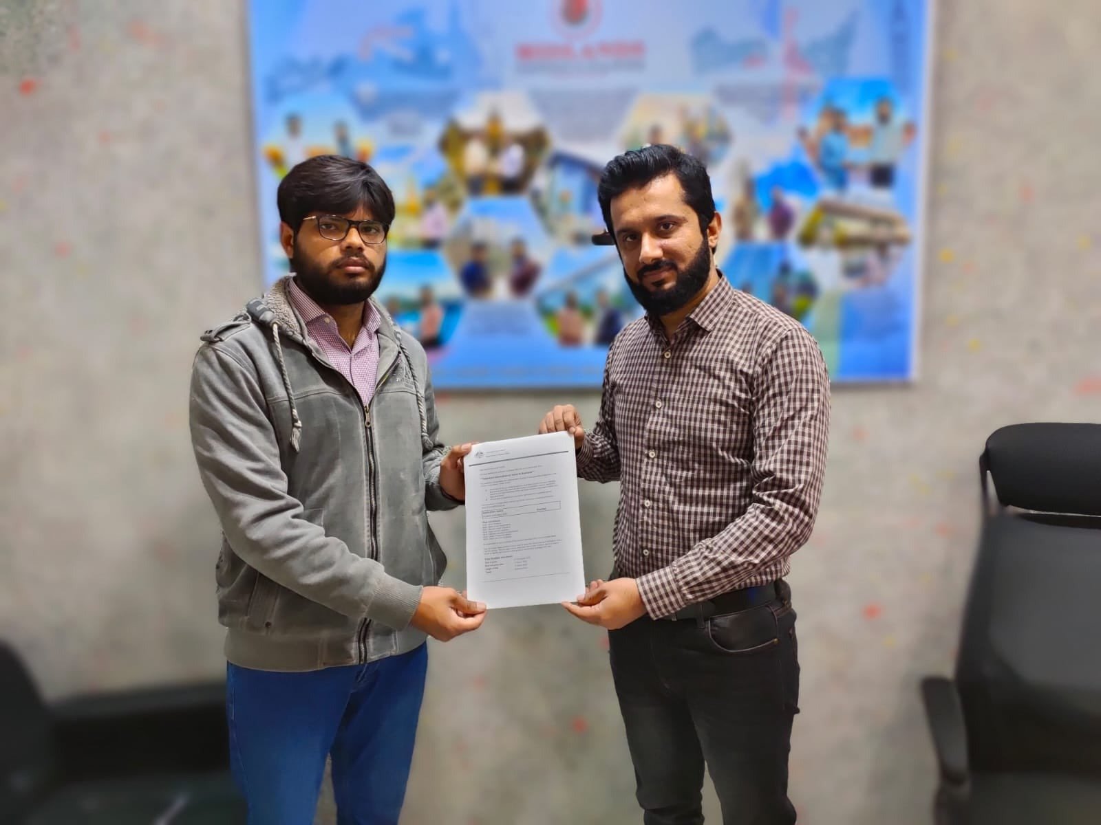 Muhammad Asad Kamal Australia study visa approved Newcastle University